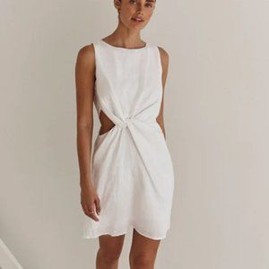 DISSH Australia Leilani White Linen Mini Dress - Size 8 - NWT